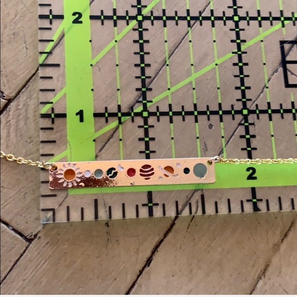 BOGO Solar System Bar Necklace Gold Celestial Boho - Picture 7 of 8